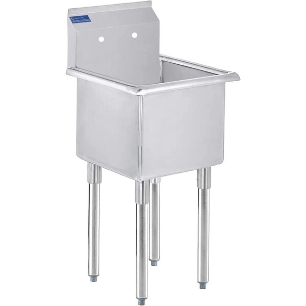 Amgood Stainless Steel Utility Sink Bowl 15 in. x 15 in. x 13 in. No Faucet SINK 151513 - NO FAUCET - main